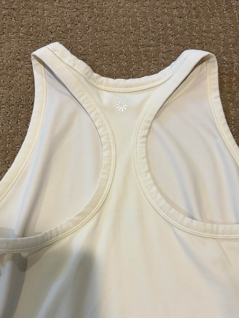 Athleta Cream High-Neck Racerback Performance Tank - Picture 2 of 4